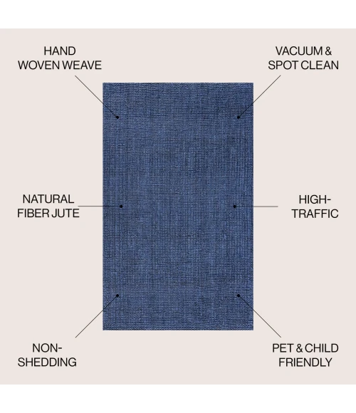 Jonathan Y NATURAL FIBER Blue NRF102D 10ft. X 13ft. Rect. Rug