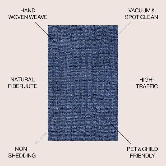 Jonathan Y NATURAL FIBER Blue NRF102D 12ft. X 15ft. Rect. Rug