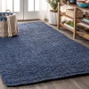 Jonathany Natural Fiber NRF102D Navy Area Rug 4 ft. X 6 ft. Rectangle