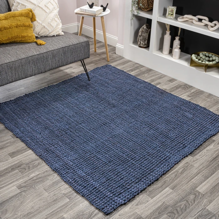 Jonathan Y NATURAL FIBER Blue NRF103B 9ft. Square Rug