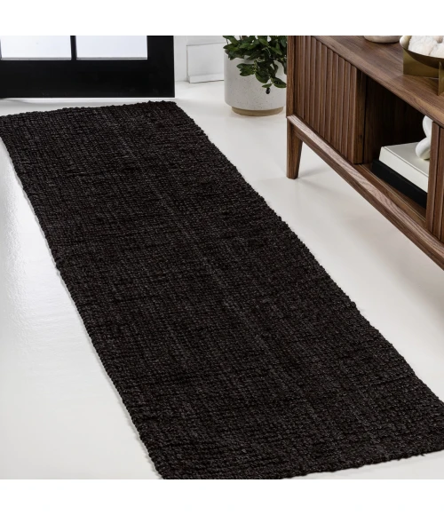 Jonathan Y NATURAL FIBER Black NRF102E 2ft.-2in. X 8ft. Rect. Rug