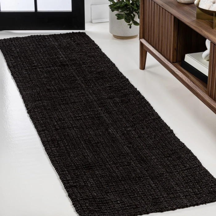 Jonathan Y NATURAL FIBER Black NRF102E 2ft.-2in. X 8ft. Rect. Rug