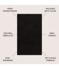 Jonathan Y NATURAL FIBER Black NRF102E 5ft. X 8ft. Rect. Rug