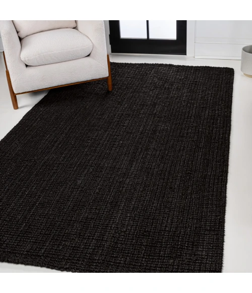 Jonathan Y NATURAL FIBER Black NRF102E 5ft. X 8ft. Rect. Rug