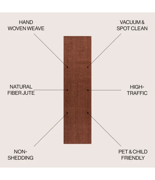 Jonathan Y NATURAL FIBER Orange NRF102F 2ft.-2in. X 8ft. Rect. Rug