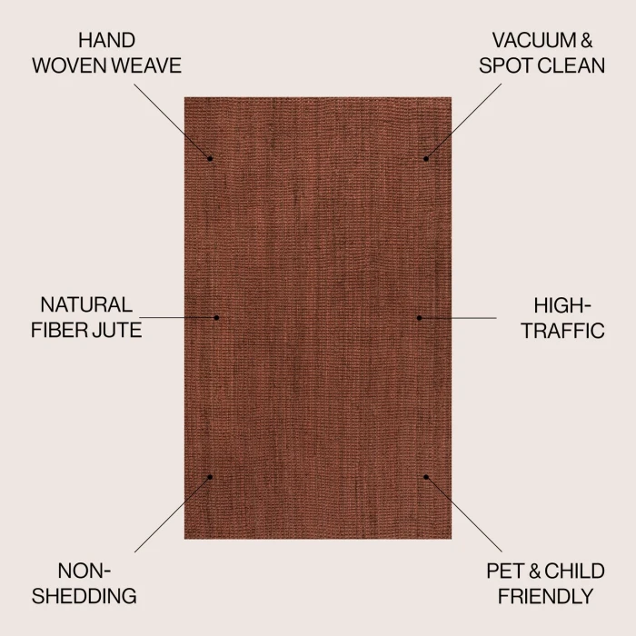 Jonathan Y NATURAL FIBER Orange NRF102F 4ft. X 6ft. Rect. Rug