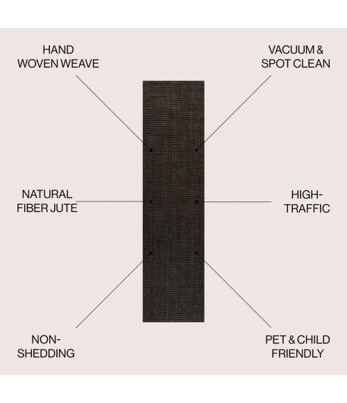 Jonathan Y NATURAL FIBER Brown NRF102G 2ft.-2in. X 8ft. Rect. Rug