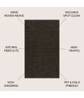 Jonathan Y NATURAL FIBER Brown NRF102G 4ft. X 6ft. Rect. Rug