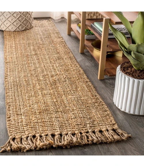 Jonathan Y NATURAL FIBER Brown NRF103A 2ft. X 10ft. Rect. Rug