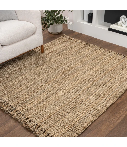 Jonathan Y NATURAL FIBER Brown NRF103A 7ft. Square Rug