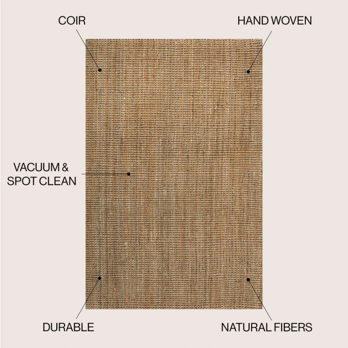 Jonathan Y NATURAL FIBER Brown NRF104A 3ft. X 5ft. Rect. Rug