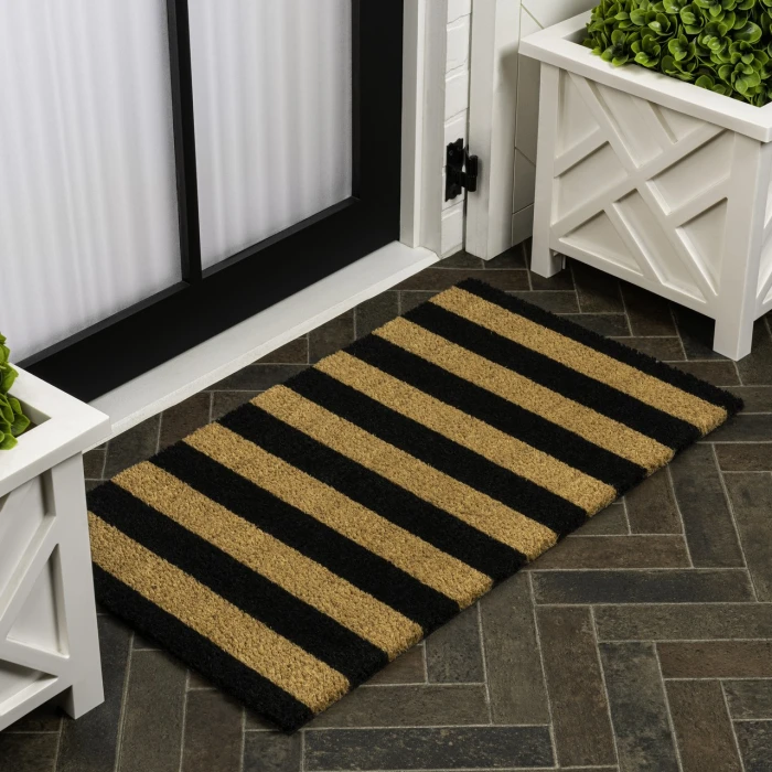 Jonathan Y CocoHarbor Greet Mats Black NRF105A 3ft. X 4ft. Rect. Rug