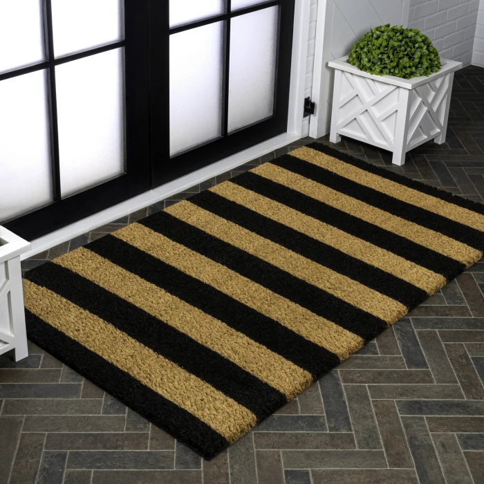 Jonathan Y CocoHarbor Greet Mats Black NRF105A 3ft. X 4ft. Rect. Rug