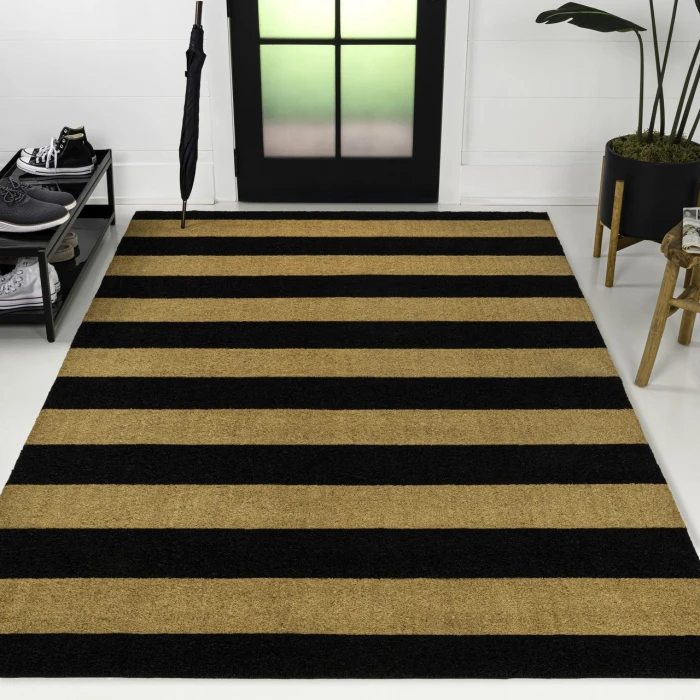 Jonathan Y CocoHarbor Greet Mats Black NRF106A 5ft. X 8ft. Rect. Rug