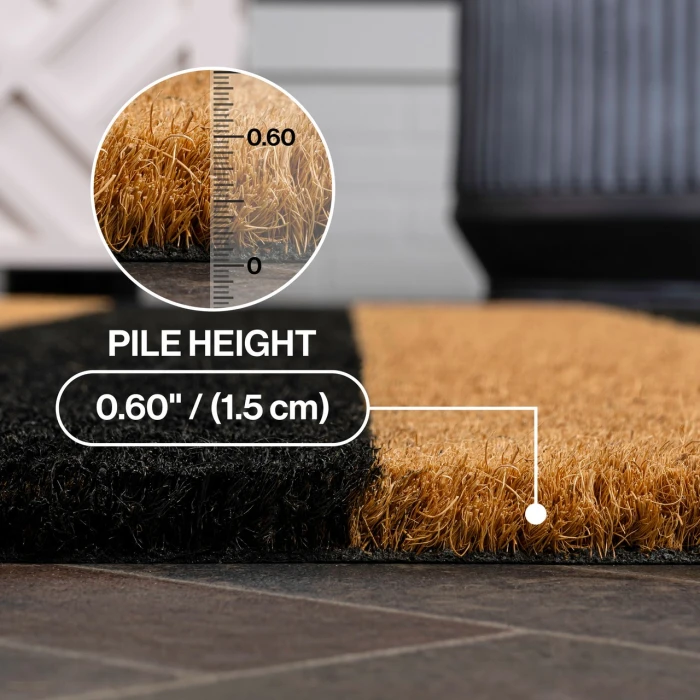 Jonathan Y CocoHarbor Greet Mats Black NRF105A 3ft. X 4ft. Rect. Rug