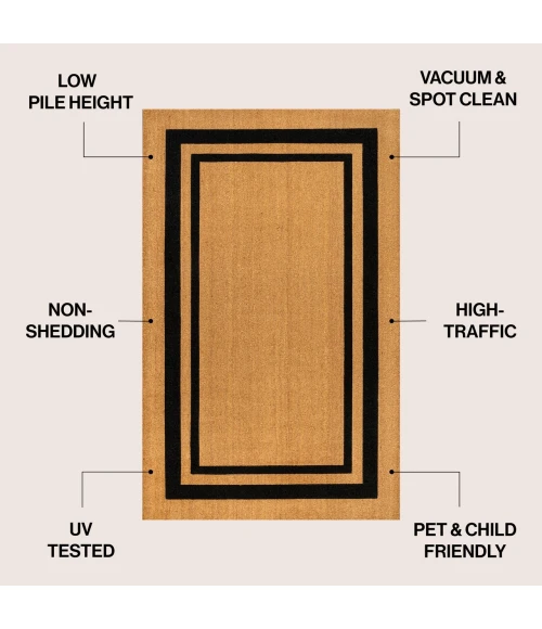 Jonathan Y CocoHarbor Greet Mats Black NRF107A 3ft. X 4ft. Rect. Rug