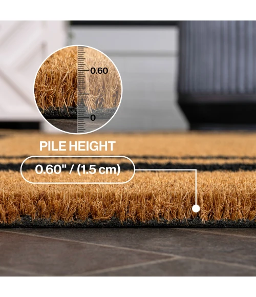 Jonathan Y CocoHarbor Greet Mats Black NRF107A 3ft. X 4ft. Rect. Rug