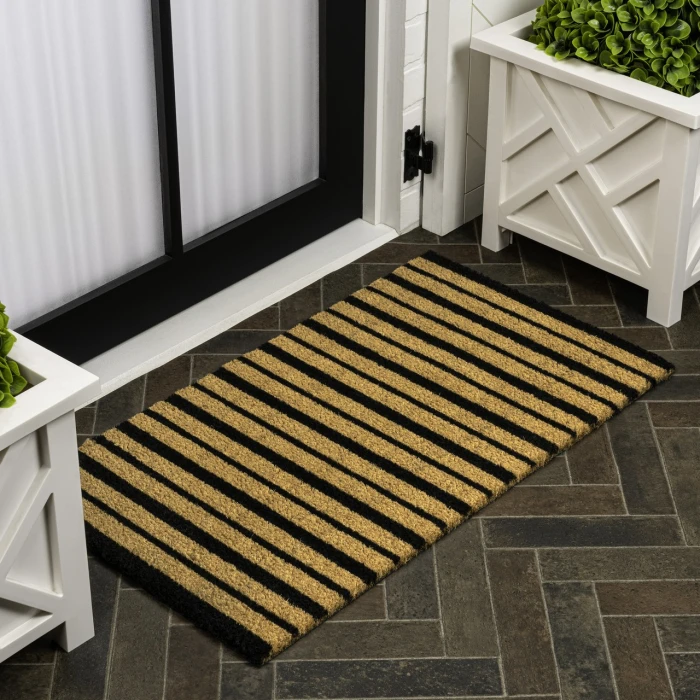 Jonathan Y CocoHarbor Greet Mats Black NRF108A 2ft. X 4ft. Rect. Rug