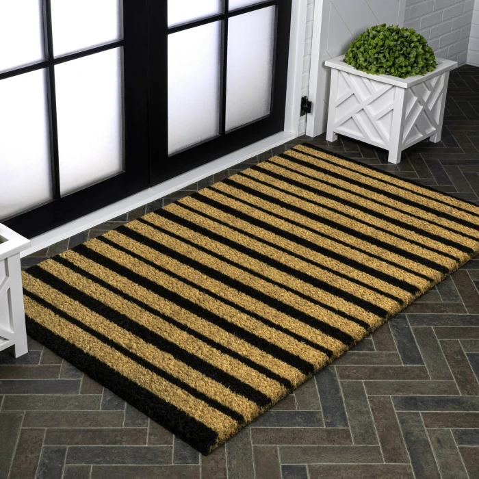 Jonathan Y CocoHarbor Greet Mats Black NRF108A 2ft. X 4ft. Rect. Rug