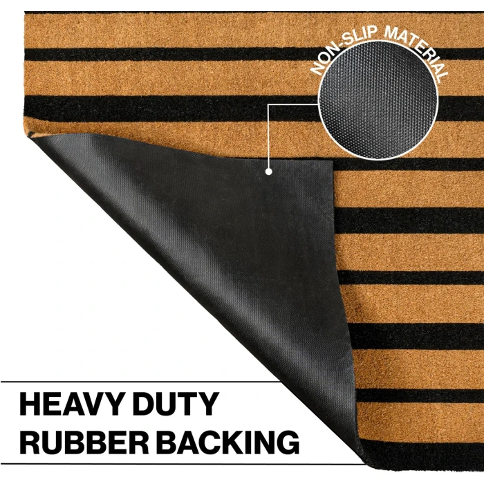 Jonathan Y CocoHarbor Greet Mats Black NRF108A 2ft. X 4ft. Rect. Rug