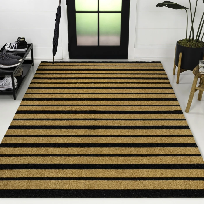Jonathan Y CocoHarbor Greet Mats Black NRF108A 4ft. X 6ft. Rect. Rug