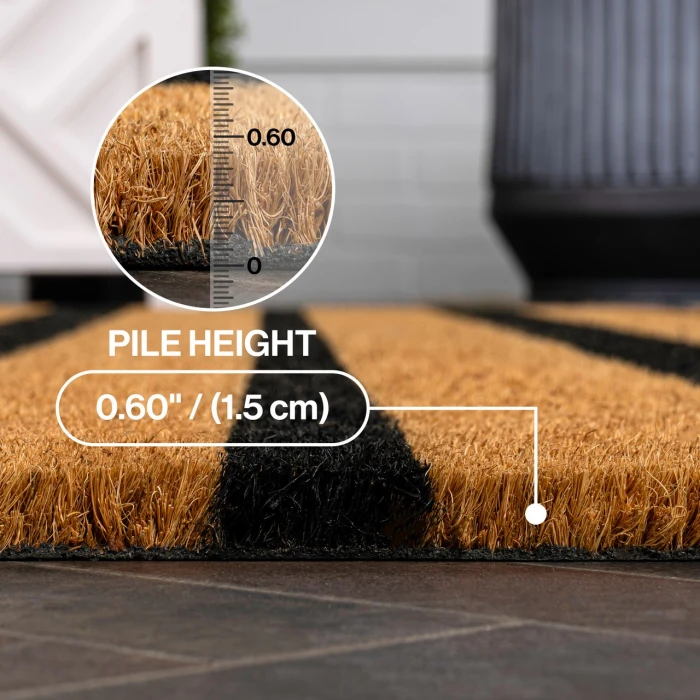 Jonathan Y CocoHarbor Greet Mats Black NRF108A 2ft. X 4ft. Rect. Rug