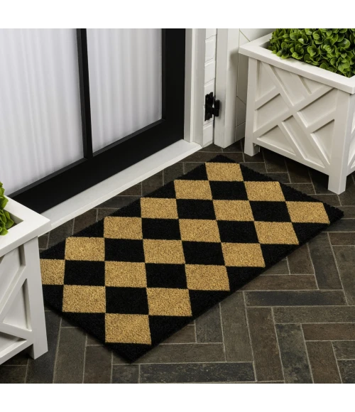 Jonathan Y CocoHarbor Greet Mats Black NRF111A 2ft. X 4ft. Rect. Rug