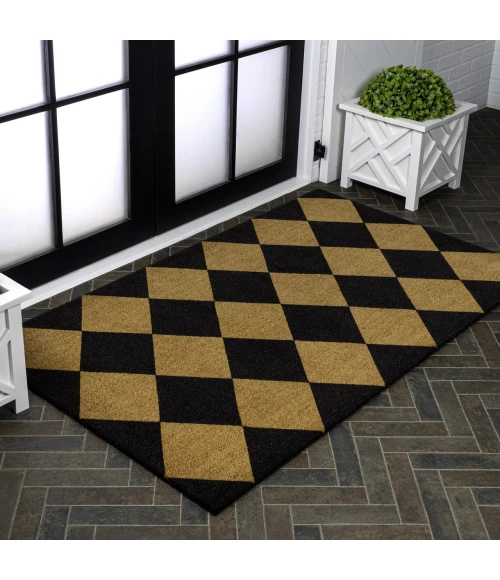 Jonathan Y CocoHarbor Greet Mats Black NRF111A 2ft. X 4ft. Rect. Rug