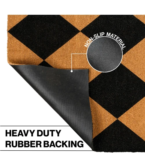 Jonathan Y CocoHarbor Greet Mats Black NRF111A 2ft. X 4ft. Rect. Rug