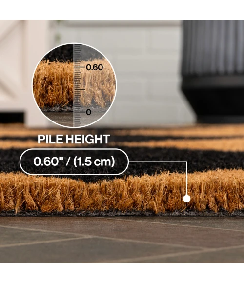 Jonathan Y CocoHarbor Greet Mats Black NRF111A 2ft. X 4ft. Rect. Rug