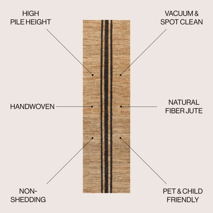 Jonathan Y NATURAL FIBER Brown NRF200A 2ft. X 8ft. Rect. Rug
