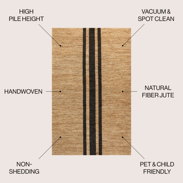 Jonathan Y NATURAL FIBER Brown NRF200A 4ft. X 6ft. Rect. Rug