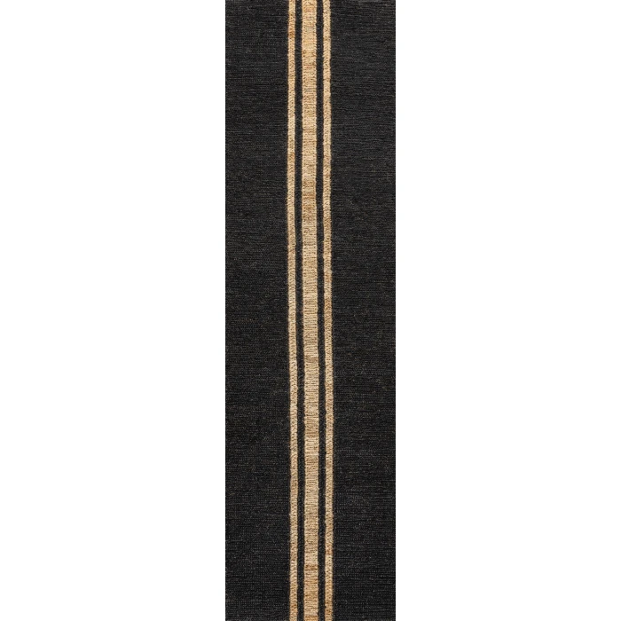 Jonathan Y NATURAL FIBER Black NRF200B 2ft. X 8ft. Rect. Rug