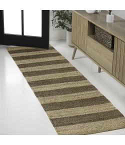 Jonathan Y NATURAL FIBER Brown NRF202A 2ft. X 10ft. Rect. Rug
