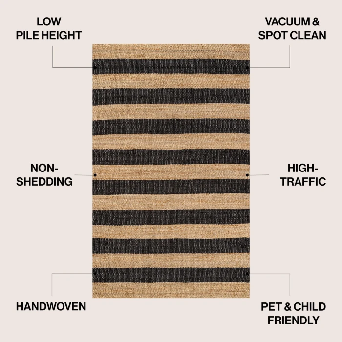 Jonathan Y NATURAL FIBER Brown NRF202B 3ft. X 5ft. Rect. Rug