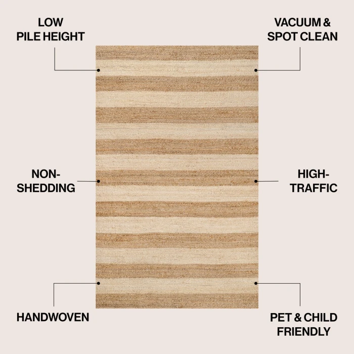 Jonathan Y NATURAL FIBER Brown NRF202C 3ft. X 5ft. Rect. Rug