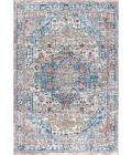 Manisa Vintage Medallion Ivory/Peacock Blue/Coral 3 ft. x 5 ft. Area Rug