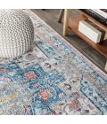 Manisa Vintage Medallion Ivory/Peacock Blue/Coral 3 ft. x 5 ft. Area Rug
