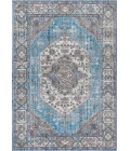 Kesan Vintage Medallion Turquoise/Grey 8 ft. x 10 ft. Area Rug