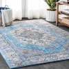 Jonathany Restored Vintage RES106A Turquoise/Grey Area Rug 3 ft. X 5 ft. Rectangle
