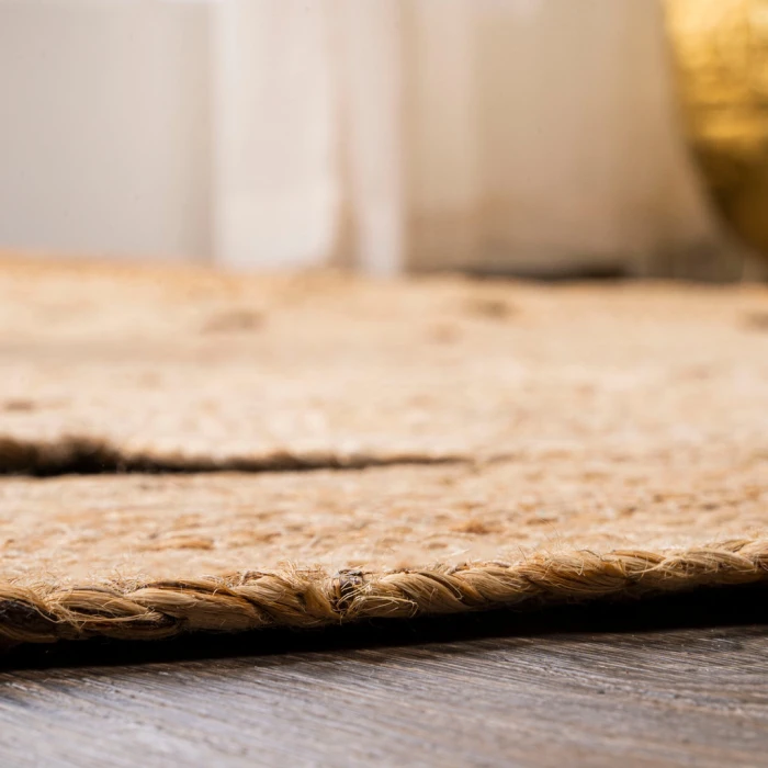 Cassia Round Natural Jute Boho Circle Natural 5' Round Area Rug
