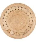 Dahlia Round Natural Jute Boho Circle Natural 3' Round Area Rug