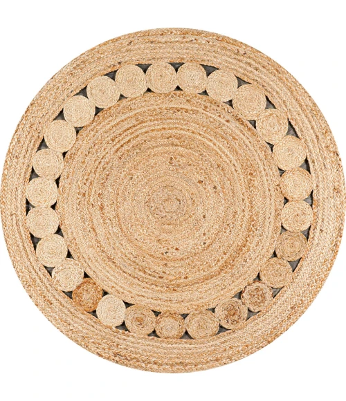 Dahlia Round Natural Jute Boho Circle Natural 3' Round Area Rug