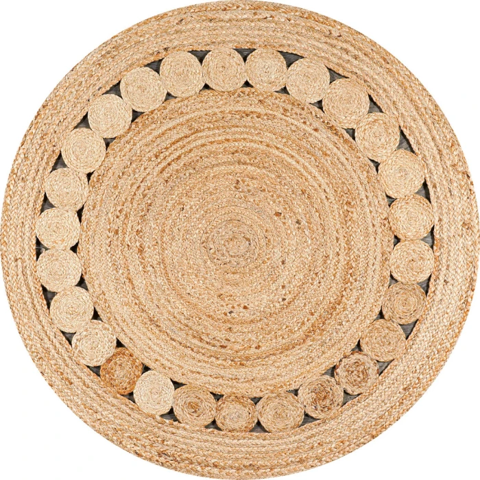 Dahlia Round Natural Jute Boho Circle Natural 3' Round Area Rug