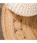Dahlia Round Natural Jute Boho Circle Natural 3' Round Area Rug