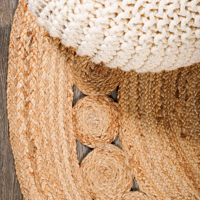 Dahlia Round Natural Jute Boho Circle Natural 3' Round Area Rug