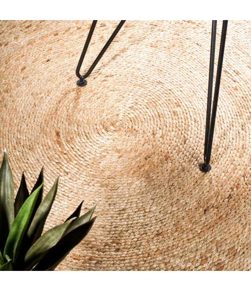 Dahlia Round Natural Jute Boho Circle Natural 3' Round Area Rug