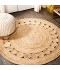Dahlia Round Natural Jute Boho Circle Natural 3' Round Area Rug