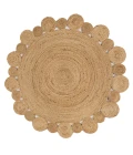 Eden Round Natural Jute hippie Circle Natural 3' Round Area Rug