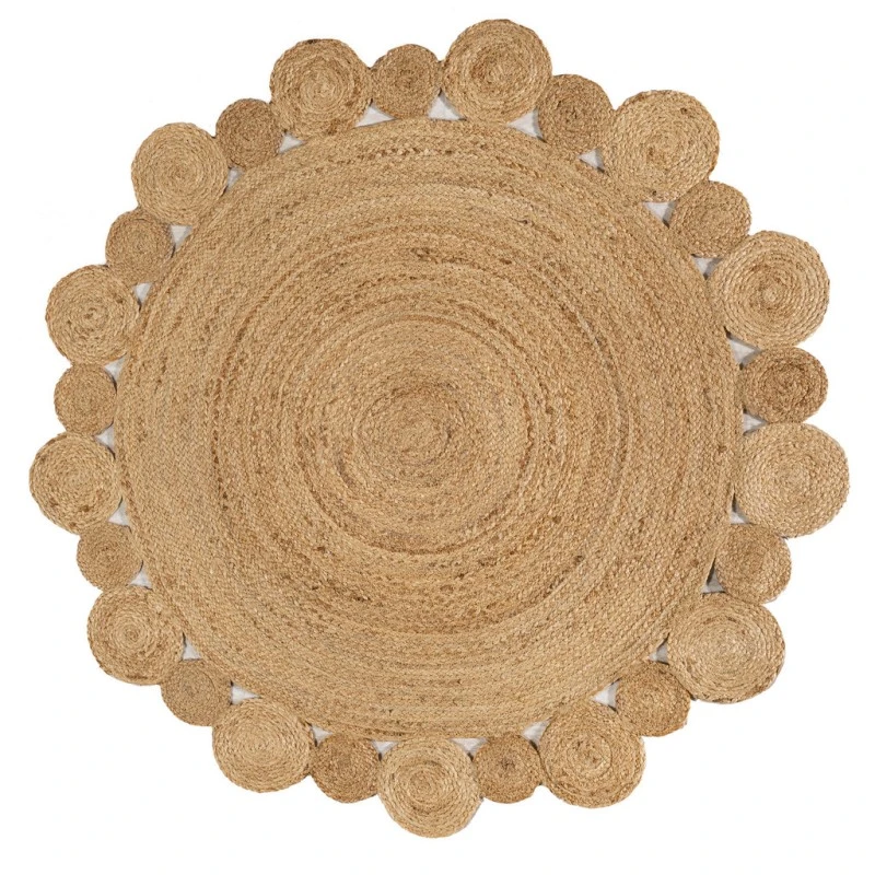 Eden Round Natural Jute hippie Circle Natural 3' Round Area Rug